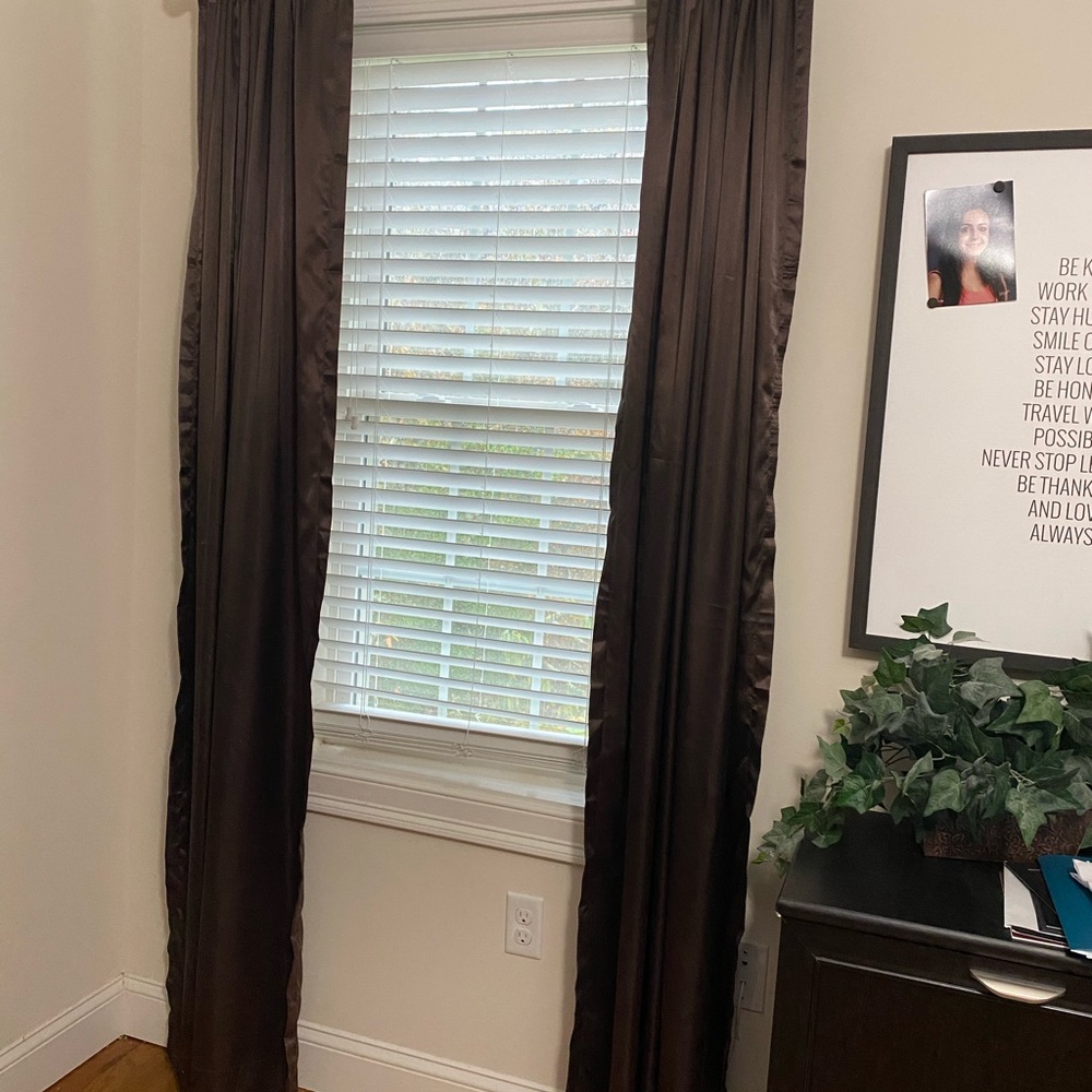 Brown curtain panels